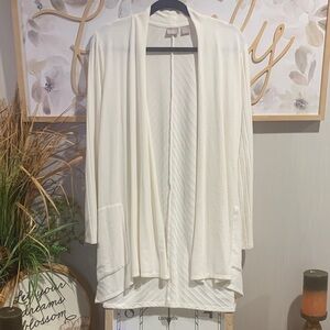 Chico's Cream Open Front Cardigan